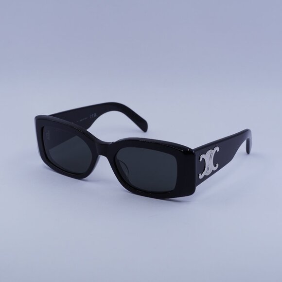 ?️ New Celine CL40282U 01A Sunglasses - Shiny Black Frame, Smoke Lenses main image 6